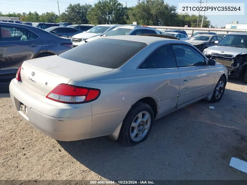 2000 Toyota Camry Solara Se VIN: 2T1CG22P9YC355264 Lot: 40678664