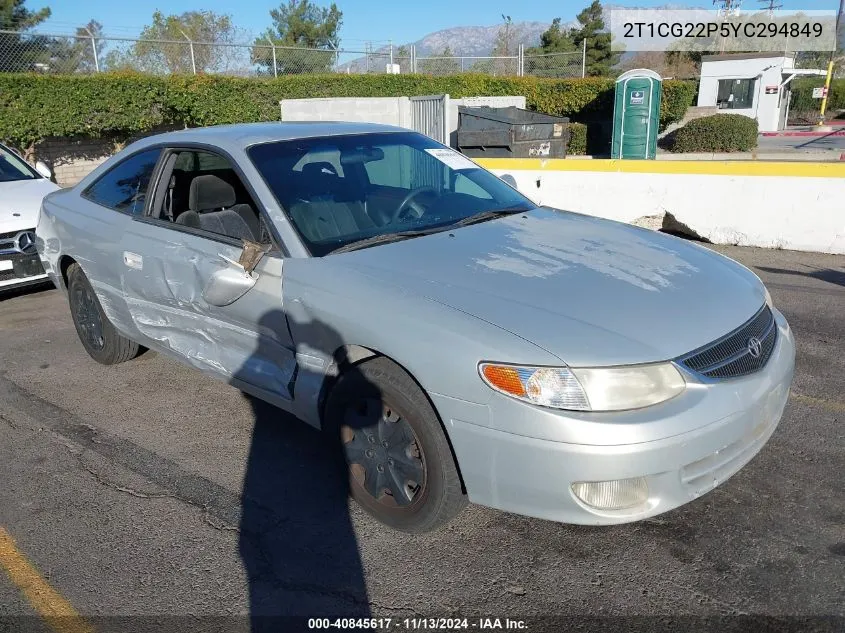 2T1CG22P5YC294849 2000 Toyota Camry Solara Se