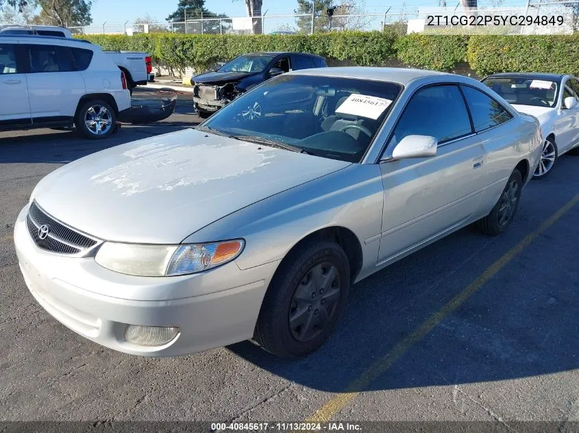 2T1CG22P5YC294849 2000 Toyota Camry Solara Se