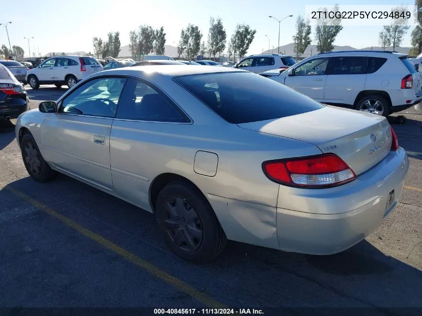 2T1CG22P5YC294849 2000 Toyota Camry Solara Se