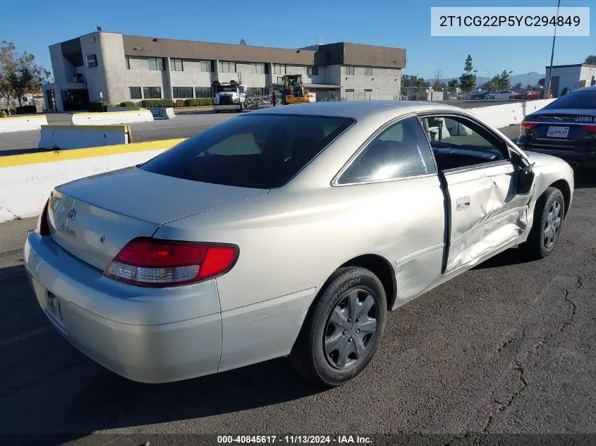 2T1CG22P5YC294849 2000 Toyota Camry Solara Se