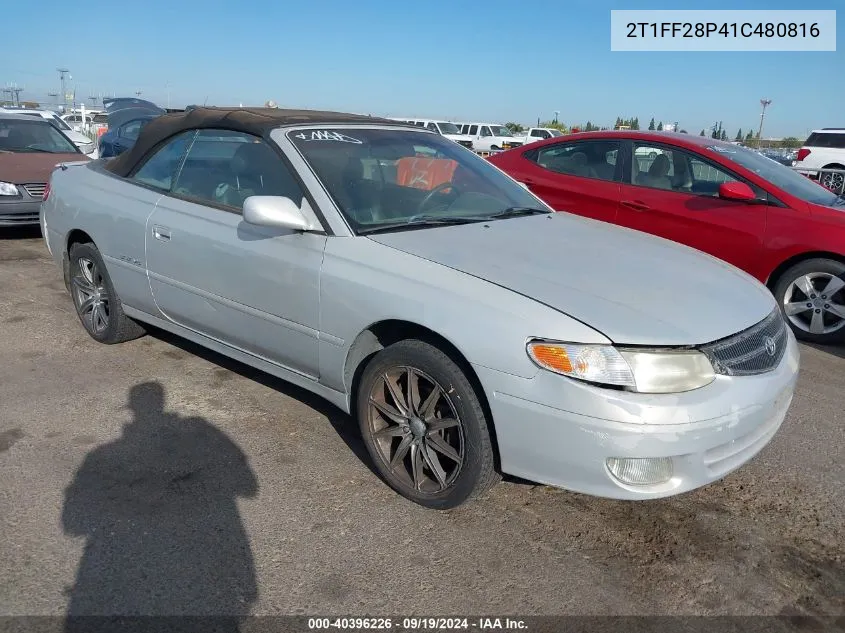 2001 Toyota Camry Solara Sle V6 VIN: 2T1FF28P41C480816 Lot: 40396226