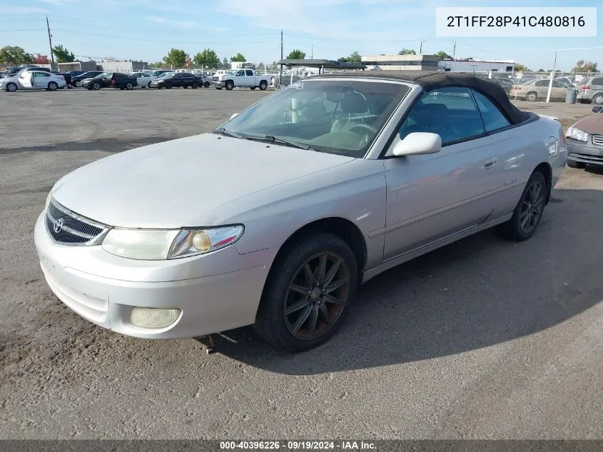 2001 Toyota Camry Solara Sle V6 VIN: 2T1FF28P41C480816 Lot: 40396226