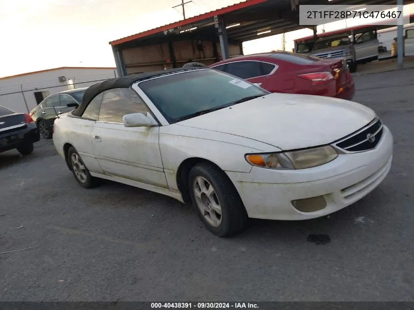 2001 Toyota Camry Solara Se/Sle VIN: 2T1FF28P71C476467 Lot: 40438391