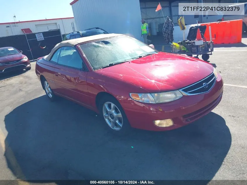 2001 Toyota Camry Solara Sle V6 VIN: 2T1FF22P41C832379 Lot: 40560105