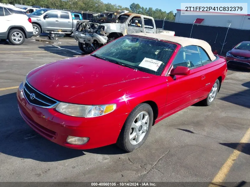 2001 Toyota Camry Solara Sle V6 VIN: 2T1FF22P41C832379 Lot: 40560105