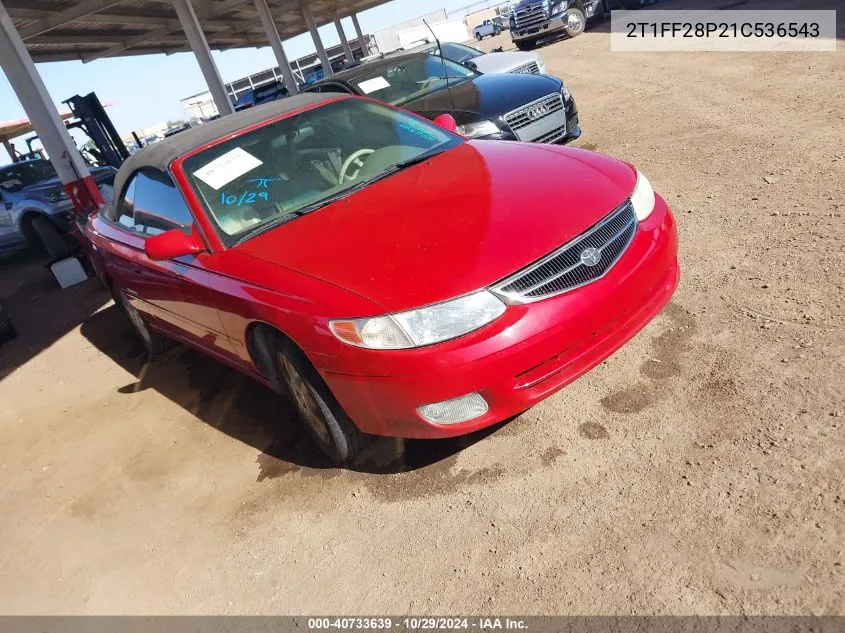 2001 Toyota Camry Solara Sle V6 VIN: 2T1FF28P21C536543 Lot: 40733639