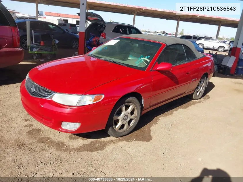 2001 Toyota Camry Solara Sle V6 VIN: 2T1FF28P21C536543 Lot: 40733639