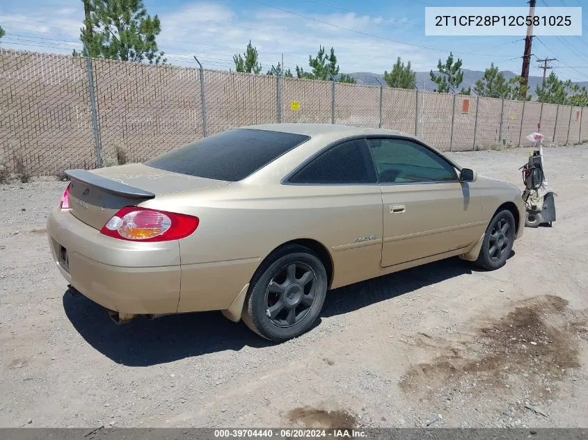 2002 Toyota Camry Solara Sle V6 VIN: 2T1CF28P12C581025 Lot: 39704440