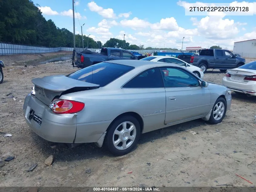 2002 Toyota Camry Solara Se V6 VIN: 2T1CF22P22C597128 Lot: 40104497