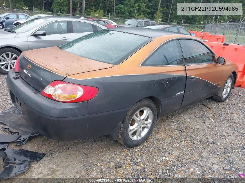 2002 Toyota Camry Solara Se V6 VIN: 2T1CF22P92C594985 Lot: 40299468