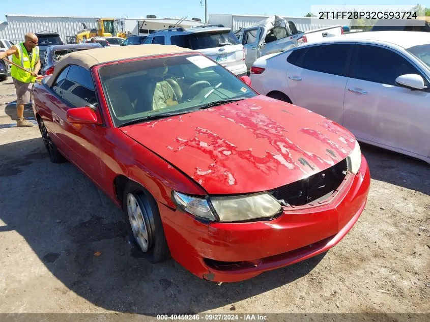 2002 Toyota Camry Solara Sle V6 VIN: 2T1FF28P32C593724 Lot: 40459246