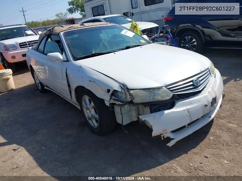 2002 Toyota Camry Solara Sle V6 VIN: 2T1FF28P92C601227 Lot: 40548016