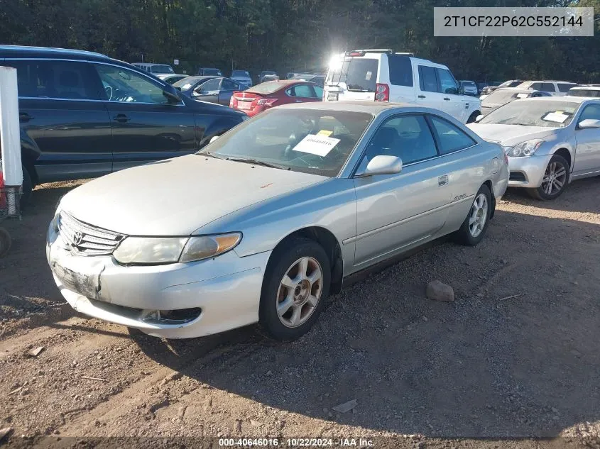 2002 Toyota Camry Solara Sle V6 VIN: 2T1CF22P62C552144 Lot: 40646016