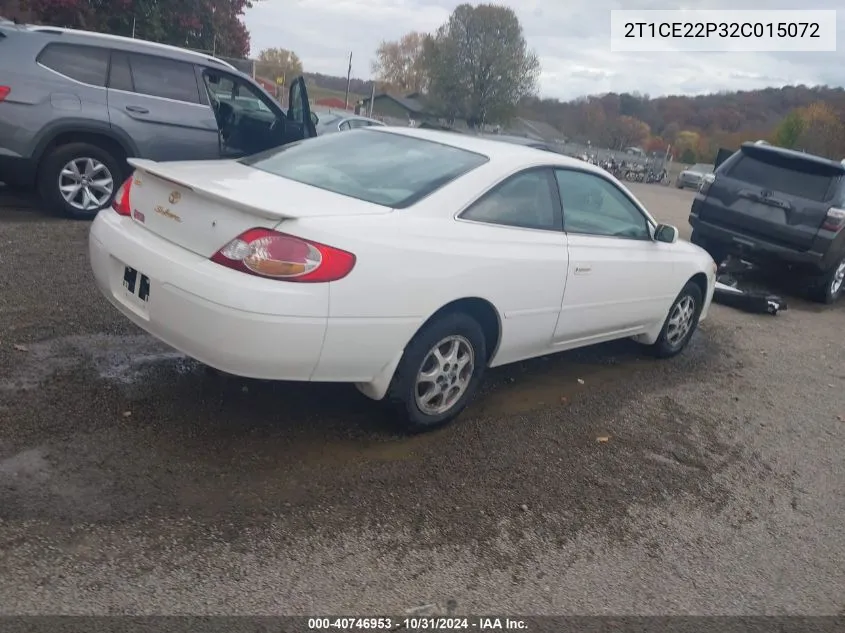 2002 Toyota Camry Solara Se VIN: 2T1CE22P32C015072 Lot: 40746953