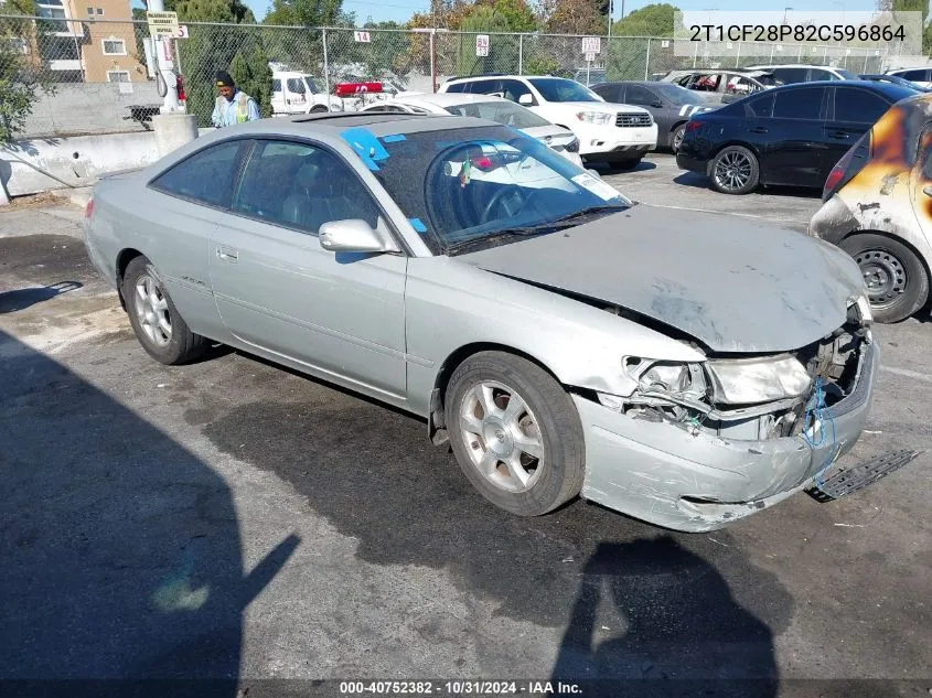 2002 Toyota Camry Solara Sle V6 VIN: 2T1CF28P82C596864 Lot: 40752382