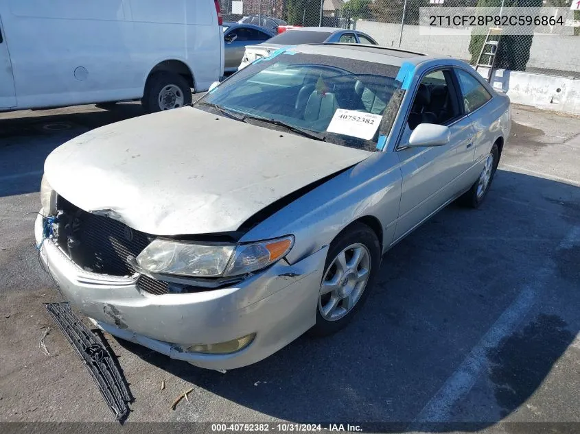 2002 Toyota Camry Solara Sle V6 VIN: 2T1CF28P82C596864 Lot: 40752382