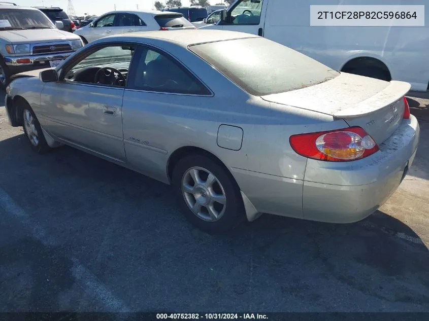 2002 Toyota Camry Solara Sle V6 VIN: 2T1CF28P82C596864 Lot: 40752382