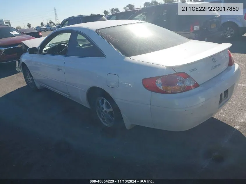 2T1CE22P22C017850 2002 Toyota Camry Solara Se