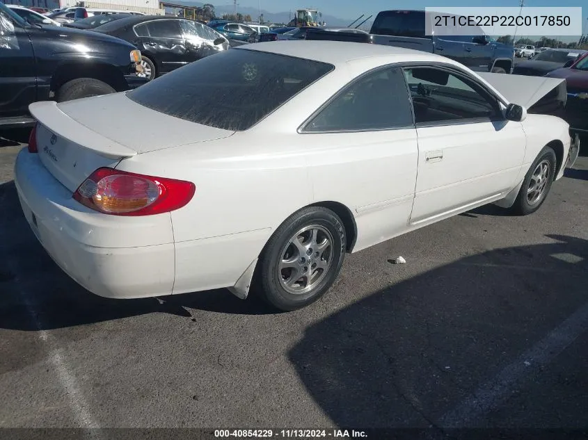 2T1CE22P22C017850 2002 Toyota Camry Solara Se