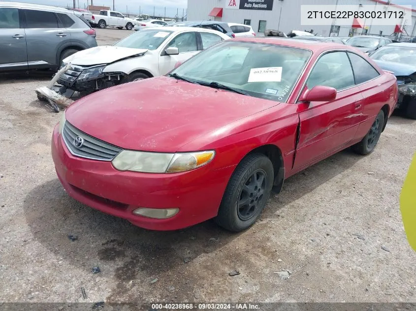 2T1CE22P83C021712 2003 Toyota Camry Solara Se