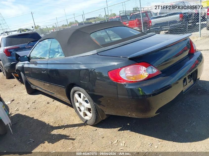 2003 Toyota Camry Solara VIN: 2T1FF28PX3C885677 Lot: 40267075