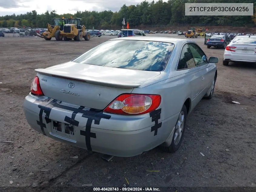 2003 Toyota Camry Solara Sle V6 VIN: 2T1CF28P33C604256 Lot: 40428743