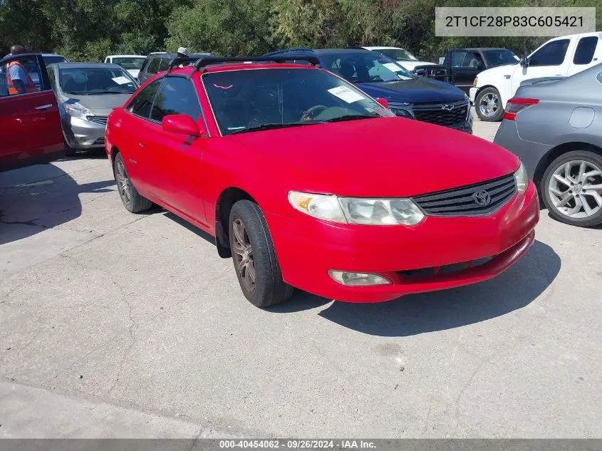 2003 Toyota Camry Solara Sle V6 VIN: 2T1CF28P83C605421 Lot: 40454062