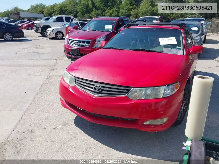 2003 Toyota Camry Solara Sle V6 VIN: 2T1CF28P83C605421 Lot: 40454062