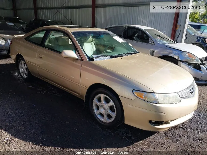 2003 Toyota Camry Solara Sle V6 VIN: 2T1CF28PX3C602665 Lot: 40556704