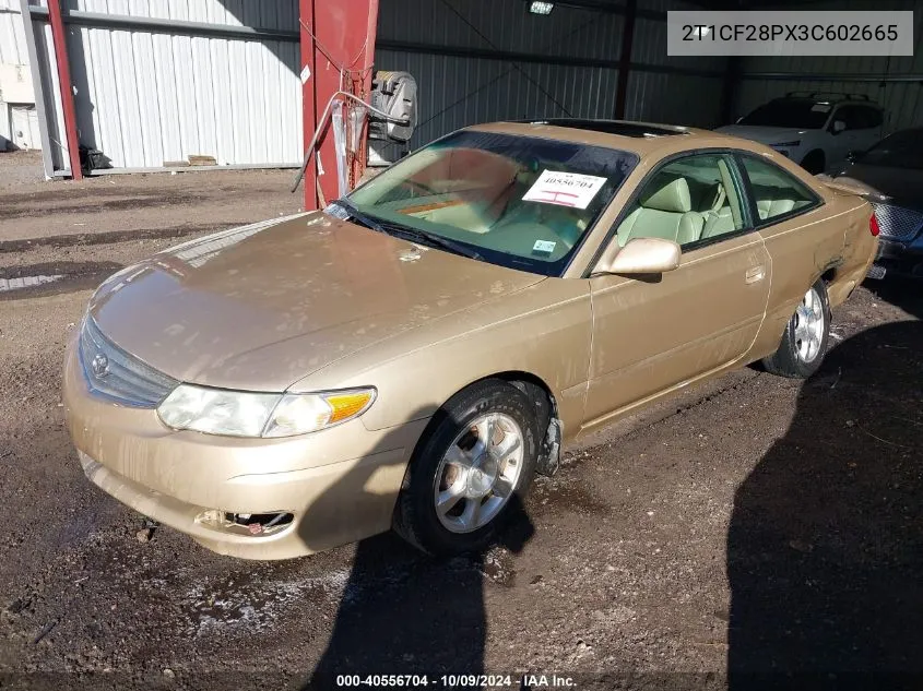 2003 Toyota Camry Solara Sle V6 VIN: 2T1CF28PX3C602665 Lot: 40556704