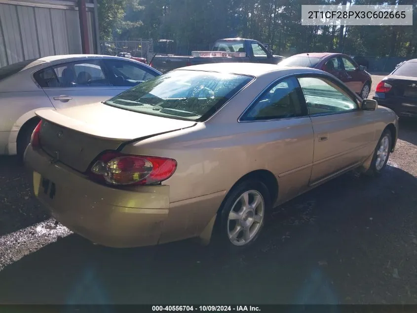 2003 Toyota Camry Solara Sle V6 VIN: 2T1CF28PX3C602665 Lot: 40556704