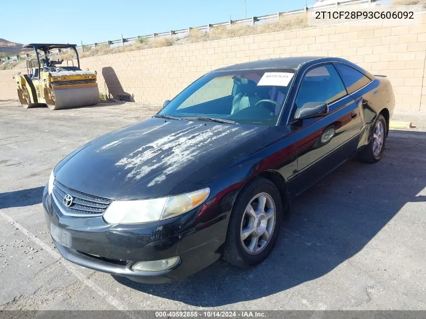 2003 Toyota Camry Solara Sle V6 VIN: 2T1CF28P93C606092 Lot: 40592855