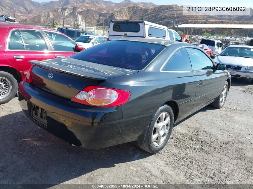 2003 Toyota Camry Solara Sle V6 VIN: 2T1CF28P93C606092 Lot: 40592855