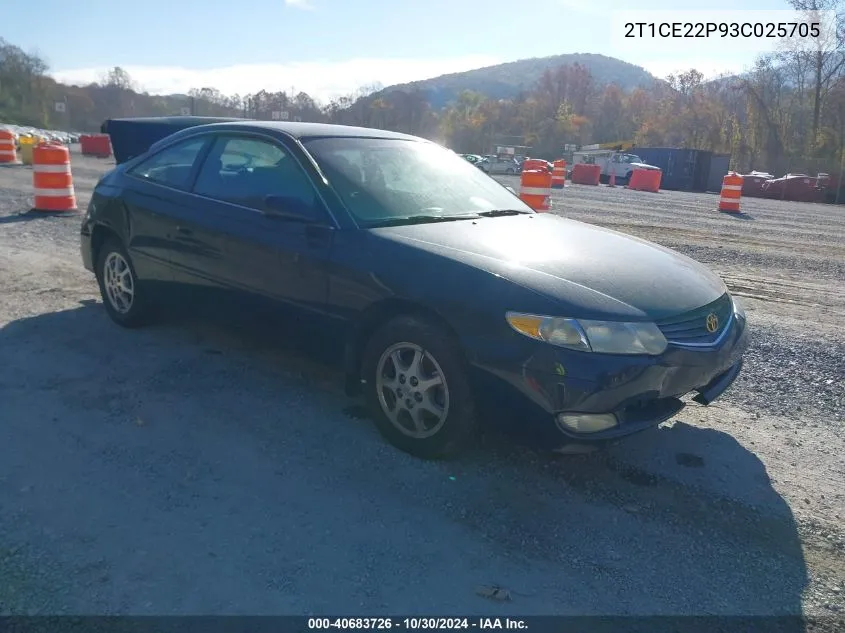 2003 Toyota Camry Solara Se VIN: 2T1CE22P93C025705 Lot: 40683726