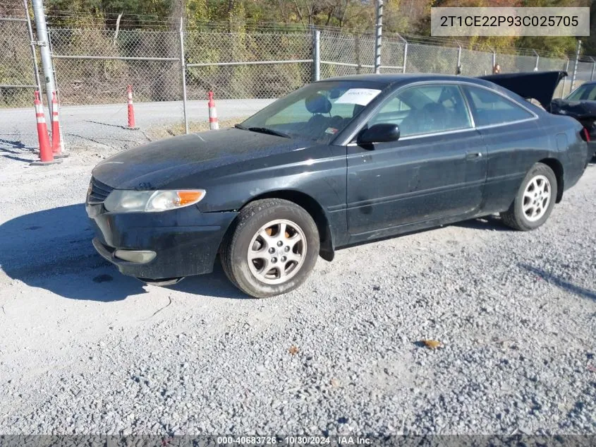 2003 Toyota Camry Solara Se VIN: 2T1CE22P93C025705 Lot: 40683726