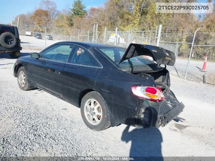 2003 Toyota Camry Solara Se VIN: 2T1CE22P93C025705 Lot: 40683726