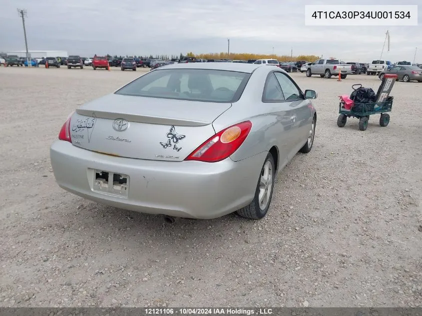 2004 Toyota Camry Solara Se/Sle VIN: 4T1CA30P34U001534 Lot: 12121106