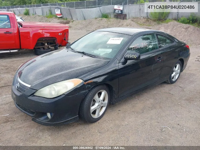 4T1CA38P84U020486 2004 Toyota Camry Solara Se Sport V6