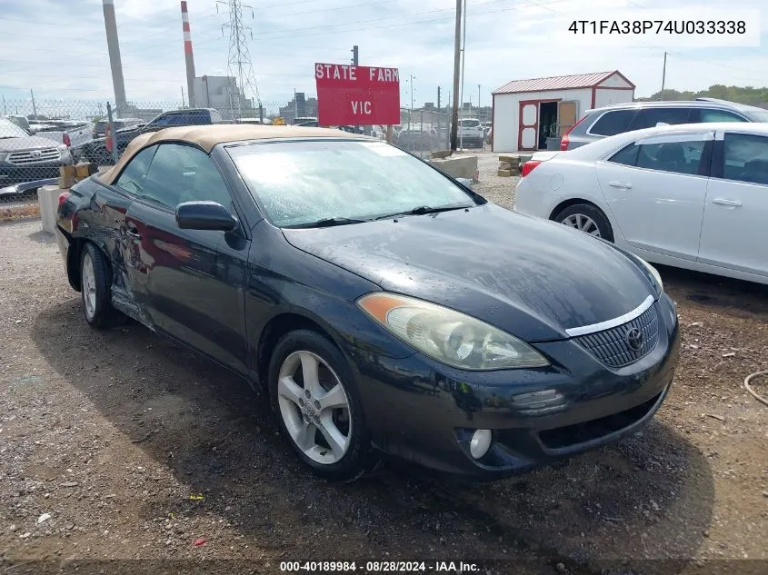 2004 Toyota Camry Solara Sle VIN: 4T1FA38P74U033338 Lot: 40189984