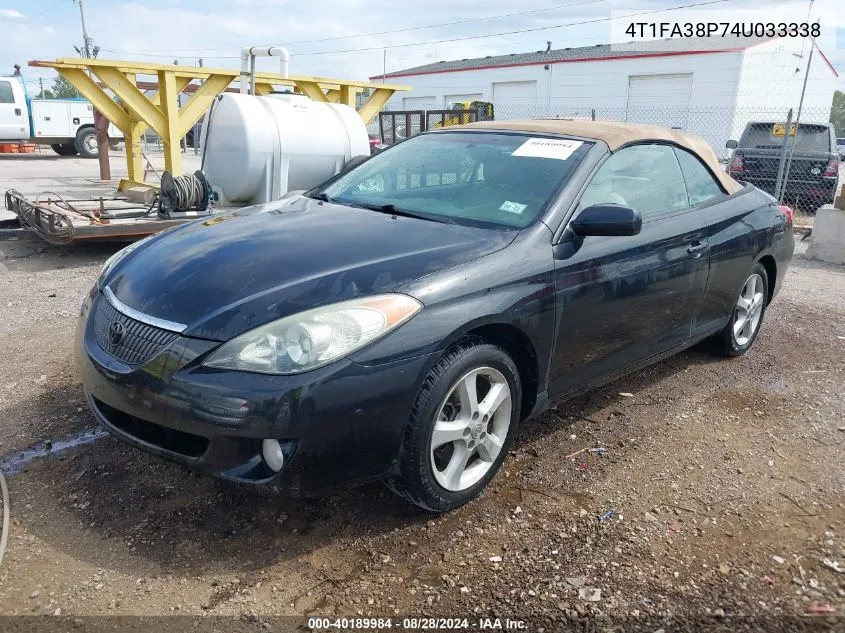 2004 Toyota Camry Solara Sle VIN: 4T1FA38P74U033338 Lot: 40189984