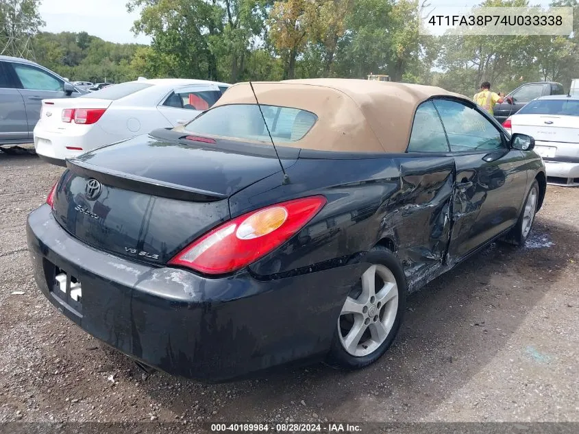 2004 Toyota Camry Solara Sle VIN: 4T1FA38P74U033338 Lot: 40189984