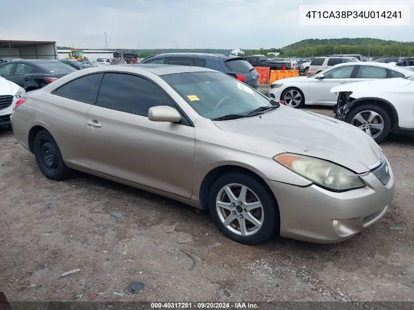 2004 Toyota Camry Solara Sle V6 VIN: 4T1CA38P34U014241 Lot: 40317281