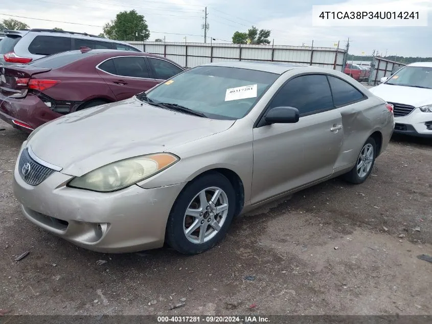 2004 Toyota Camry Solara Sle V6 VIN: 4T1CA38P34U014241 Lot: 40317281