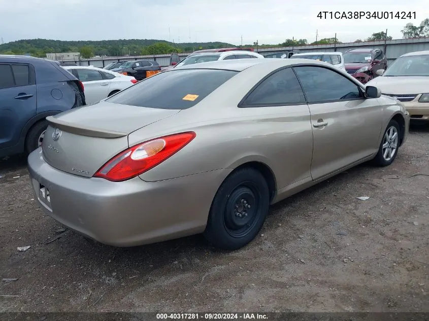 2004 Toyota Camry Solara Sle V6 VIN: 4T1CA38P34U014241 Lot: 40317281