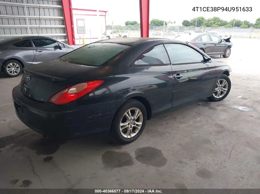 2004 Toyota Camry Solara Se/Sle VIN: 4T1CE38P94U951633 Lot: 40366577