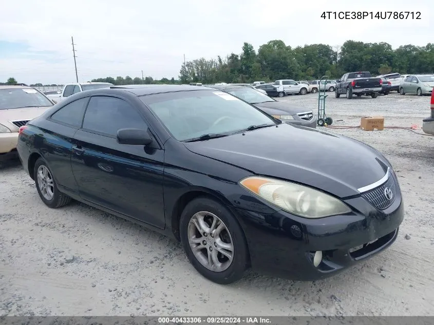 2004 Toyota Camry Solara Sle VIN: 4T1CE38P14U786712 Lot: 40433306