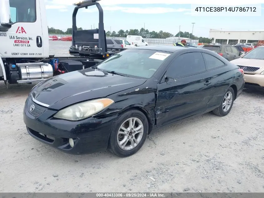 2004 Toyota Camry Solara Sle VIN: 4T1CE38P14U786712 Lot: 40433306