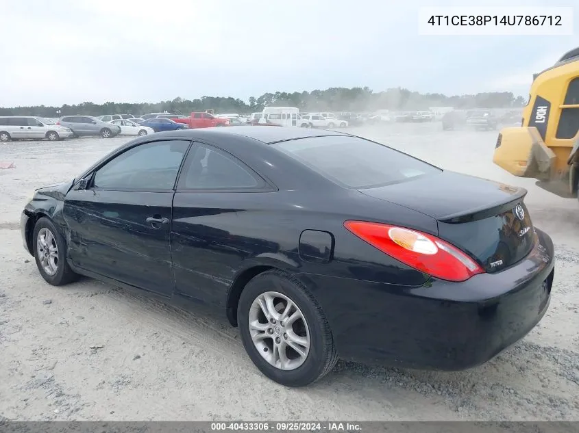 2004 Toyota Camry Solara Sle VIN: 4T1CE38P14U786712 Lot: 40433306