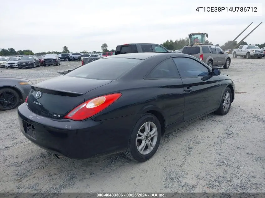 2004 Toyota Camry Solara Sle VIN: 4T1CE38P14U786712 Lot: 40433306